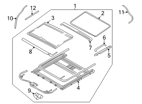 2008 Hyundai Entourage Sunroof Motor Assembly-Sunroof Diagram for 816314D010