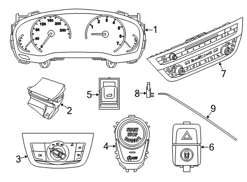 2018 BMW X3 Ignition Lock INSTRUMENT CLUSTER Diagram for 62108705995