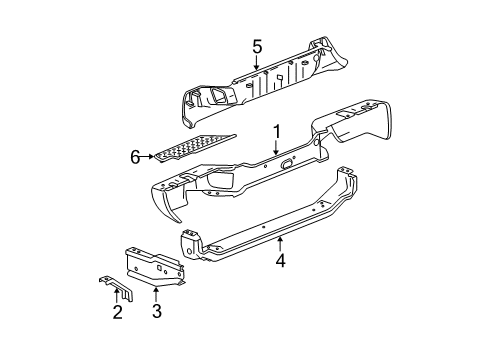 2005 Chevrolet Colorado Rear Bumper Step Pad Diagram for 10372929