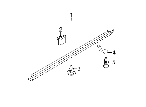 2013 Kia Sorento Exterior Trim - Pillars, Rocker & Floor MOULDING Assembly-Side S Diagram for 877521U200