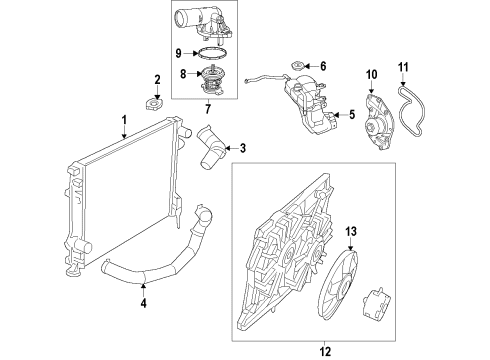 2011 Chrysler 300 Cooling System, Radiator, Water Pump, Cooling Fan Engine Cooling Radiator Diagram for 68050291AA