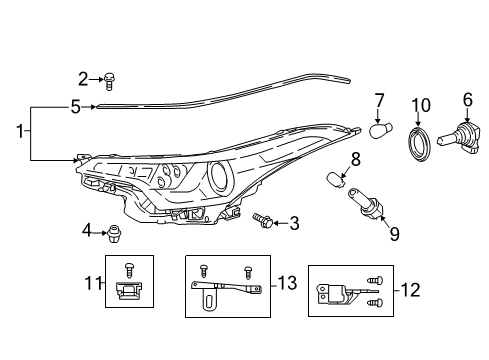 2019 Toyota C-HR Headlamps Composite Headlamp Diagram for 81170-F4041