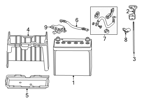 2014 Honda Accord Battery Plate Set, Battery Diagram for 31512-T3V-A00