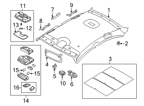 2013 Kia Optima Interior Trim - Roof Lamp Assembly-Room Diagram for 928502T00087