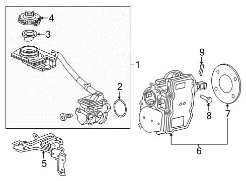 2019 Honda CR-V Hydraulic System Master Cylinder Set (Coo) Diagram for 01462-TLA-A00