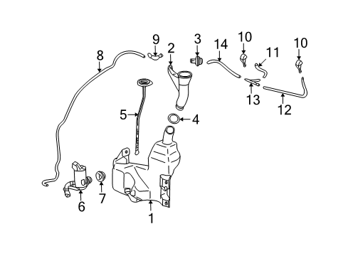 2014 Acura TSX Wiper & Washer Components Hose Set, Washer Diagram for 76805-TL2-315