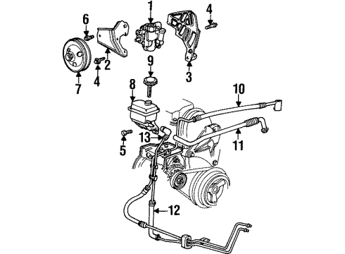 1999 Plymouth Neon P/S Pump & Hoses, Steering Gear & Linkage Reservoir-Power Steering Pump Diagram for 4626846AB
