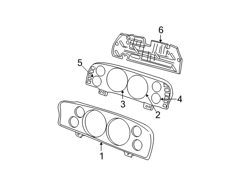 2001 Jeep Grand Cherokee Cluster & Switches Cluster Diagram for 56042900AB