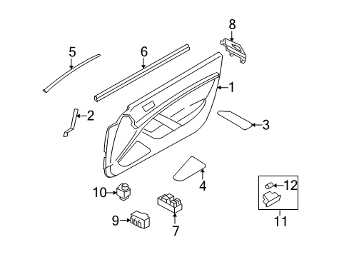 2010 Infiniti G37 Power Seats Cap-Door Grip Diagram for 80944-1NG0B