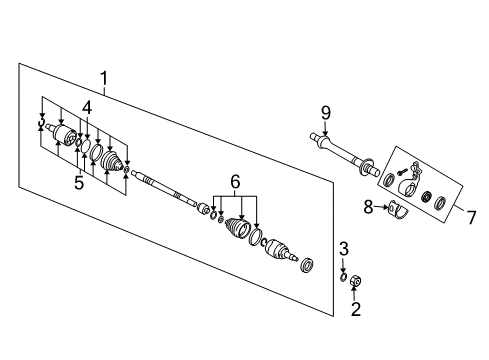 2008 Hyundai Tucson Drive Axles - Front Joint Kit-Front Axle Differential Side LH Diagram for 49505-2EA90