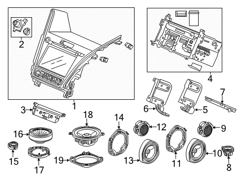 2015 Acura RLX A/C & Heater Control Units Bracket, Driver Side Radio Diagram for 39161-TY2-000