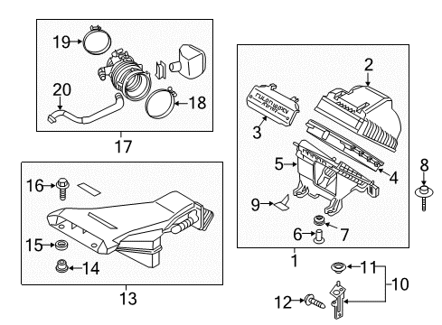 2018 Kia Cadenza Air Intake Cleaner Assembly-Air Diagram for 28110F6200