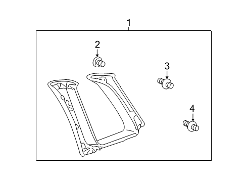 2006 Scion xA Interior Trim - Quarter Panels Quarter Trim Panel Diagram for 62472-52150-B0