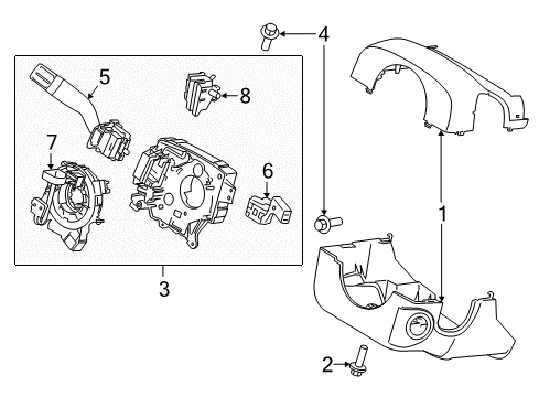 2019 Lincoln Navigator Shroud, Switches & Levers Column Housing Screw Diagram for -W717584-S451