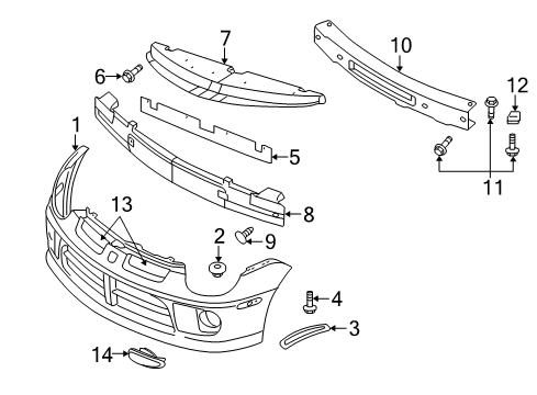 2005 Dodge Neon Front Bumper Screw-HEXAGON FLANGE Head Tapping Diagram for 6505529AA