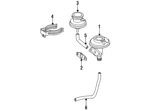 1994 Toyota MR2 EGR System EGR Valve Gasket Diagram for 25627-74060