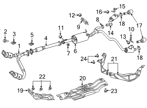 2022 Ram 1500 Exhaust Components Clamp-Exhaust Diagram for 68334692AA