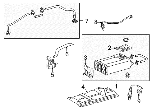 2015 Lexus RX350 Emission Components Hose Assy, Fuel Vapor Feed Diagram for 23820-0P130