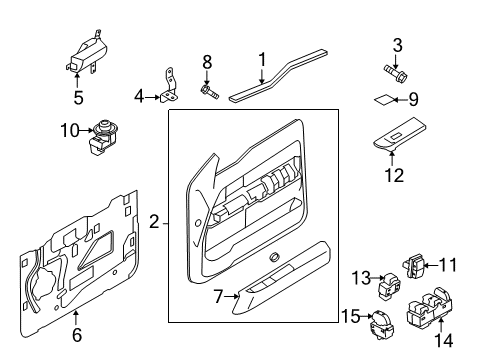 2011 Ford F-150 Power Seats Door Trim Panel Diagram for BL3Z-1623943-BA