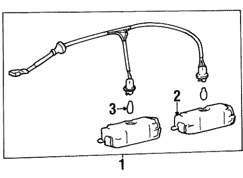 1999 Hyundai Tiburon Bulbs Lamp Assembly-License Plate Diagram for 92501-27010