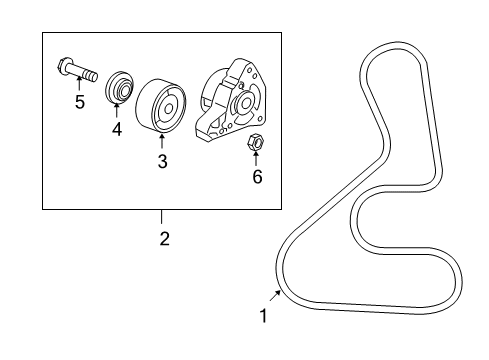 2012 Acura RDX Belts & Pulleys Belt, Power Steering Pump Diagram for 56992-RWC-A01