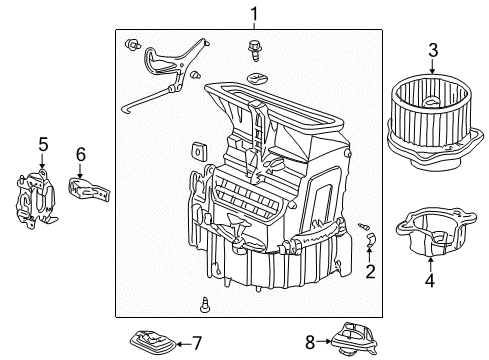 2003 Honda Odyssey Blower Motor & Fan Cover Diagram for 79312-S84-A01