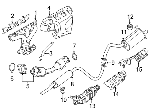 2011 Nissan Sentra Exhaust Components, Exhaust Manifold Cover-Exhaust Manifold Diagram for 16590-EN200