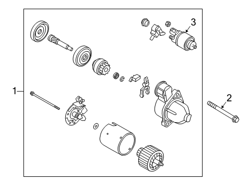 2022 Hyundai Veloster N Starter Starter Assembly Diagram for 36100-2G300