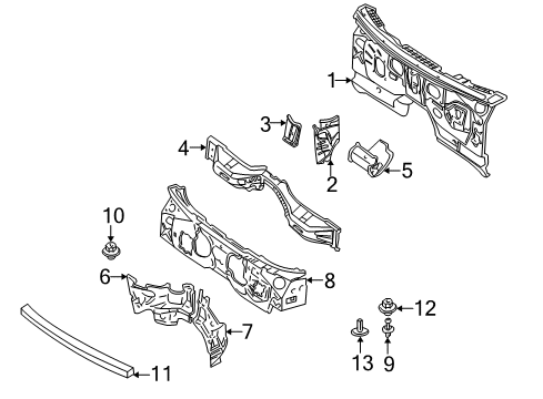 2006 BMW X5 Cowl Sound Insulating.Dash Panel Engine Room R. Diagram for 51488402148