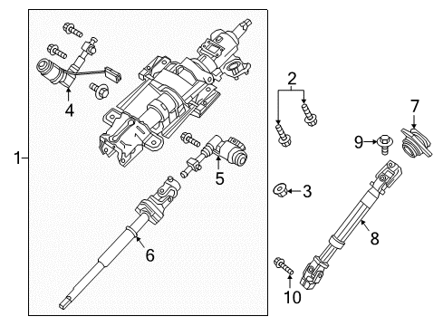 2017 Ford Expedition Steering Column & Wheel, Steering Gear & Linkage Column Assembly Diagram for FL1Z-3C529-X
