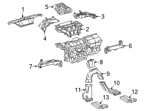 2021 Toyota C-HR Ducts Floor Duct Diagram for 87211-F4020