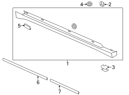 2019 Lincoln MKZ Exterior Trim - Pillars, Rocker & Floor Rocker Molding Nut Diagram for -W716350-S300