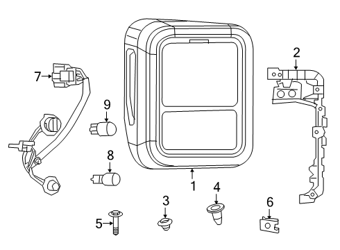 2022 Jeep Gladiator Combination Lamps Bracket-Tail Lamp Diagram for 68518253AA