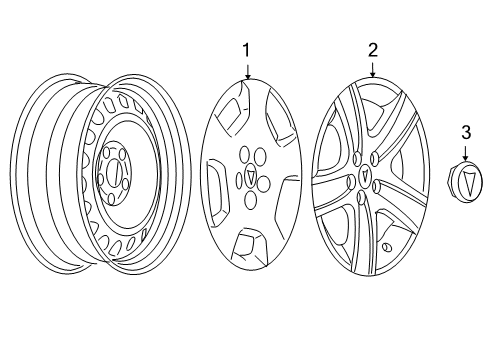 Diagram for 2006 Pontiac G6 Wheel Covers & Trim