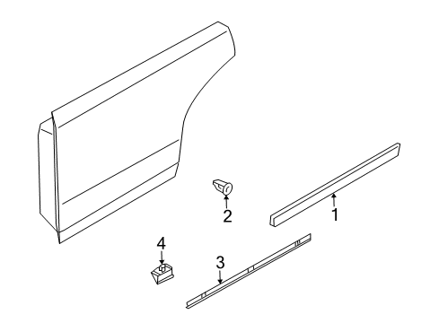 2003 Infiniti M45 Exterior Trim - Rear Door Moulding-Rear Door, LH Diagram for 82871-AG012