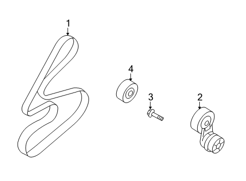 2007 Kia Rondo Belts & Pulleys V Ribbed Belt Diagram for 252123E050