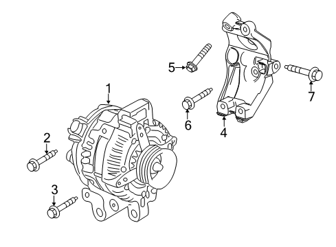 2010 Cadillac CTS Alternator Mount Bracket Diagram for 12612734