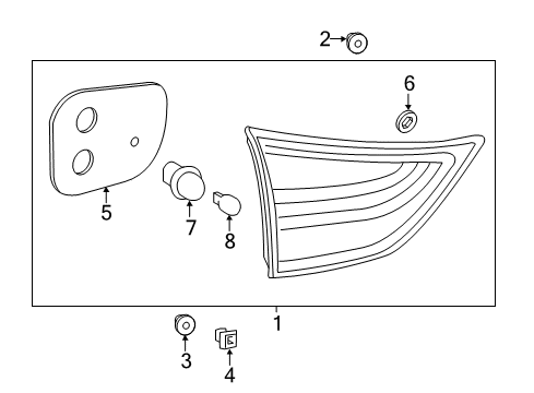 2020 Toyota Sienna Bulbs Back Up Lamp Assembly Diagram for 81590-08031