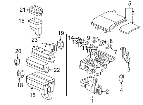 2004 Acura RL Electrical Components Relay Assembly, Power (5P) (056700-8160) (Denso) Diagram for 39762-SG0-003