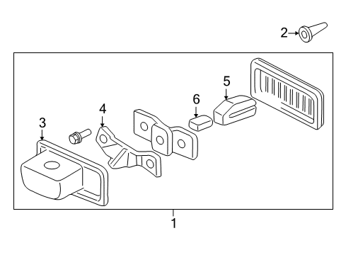 2001 Honda CR-V License Lamps Grommet, Screw (4MM) Diagram for 90659-SA5-003