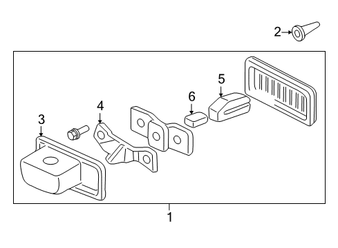 2001 Honda CR-V License Lamps Light Assy., License Diagram for 34100-ST5-003