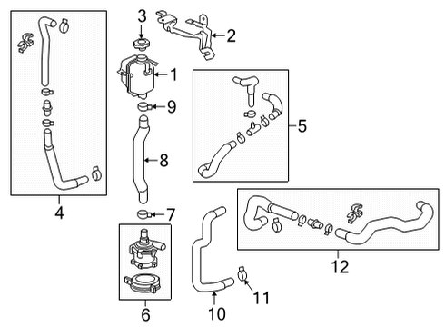 2022 Chevrolet Bolt EUV Radiator & Components Reservoir Tank Bracket Diagram for 42476670