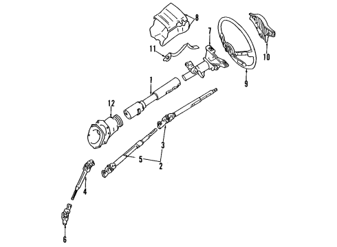 1988 Toyota Supra Steering Column & Wheel, Steering Gear & Linkage Wheel Assembly, Steering Diagram for 45100-14430-03