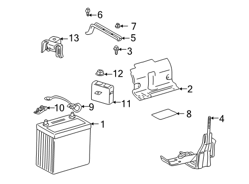 2002 Toyota Prius Battery Step Cover Bolt Diagram for 91621-40616