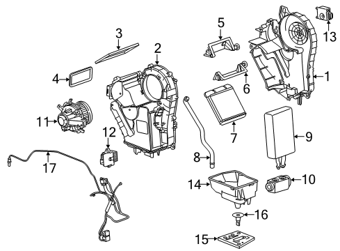 2015 GMC Yukon HVAC Case Actuator Diagram for 22893761