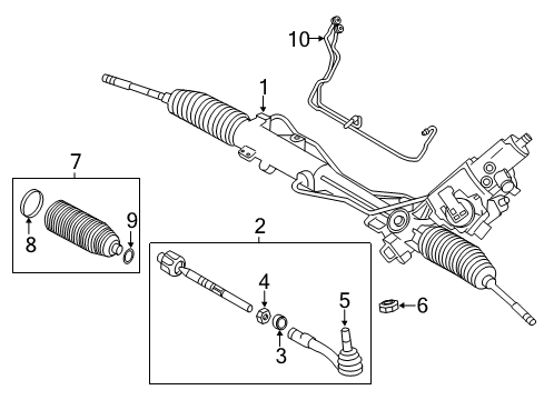 2012 BMW 535i GT xDrive Steering Column & Wheel, Steering Gear & Linkage Pipe Set Diagram for 32106795227