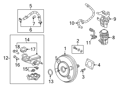 2018 Hyundai Elantra Hydraulic System Hose Assembly-Brake BOOS Diagram for 59130F2500