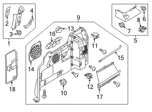 2021 Kia Sedona Interior Trim - Side Panel Trim Assembly-Rear Pillar Diagram for 85850A9500DAA