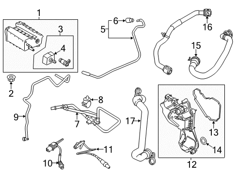 2019 Ford Fiesta Emission Components Hose Diagram for C1BZ-6A664-D