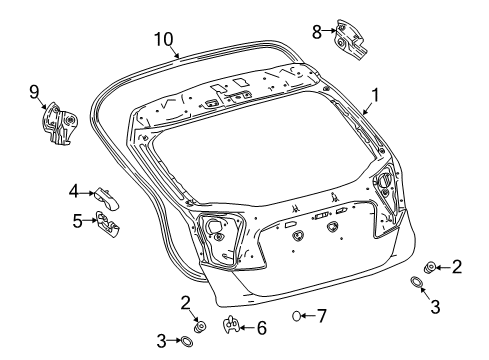 2018 Toyota C-HR Gate & Hardware Lift Gate Stopper Diagram for 67294-10010